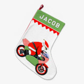 Motorradfahrer Großer Weihnachtsstrumpf (Vorderansicht (hängend))
