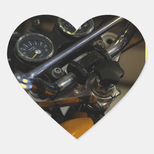 Motorradfahrer Herz-Aufkleber (Vorderseite)