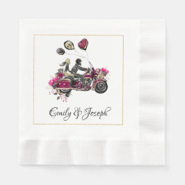 Motorradfahrer Hochzeit von Napkins Serviette