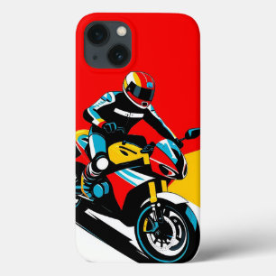 Motorradfahrer im Vintage-Stil vor dramatischer Ku Case-Mate iPhone Hülle