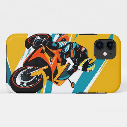 Motorradfahrer in eine scharfe Wende Case-Mate iPhone Hülle (Rückseite (Horizontal))