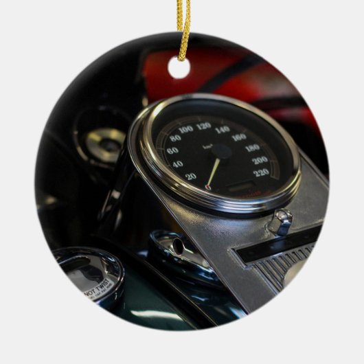 Motorradfahrer Keramik Ornament (Vorne)