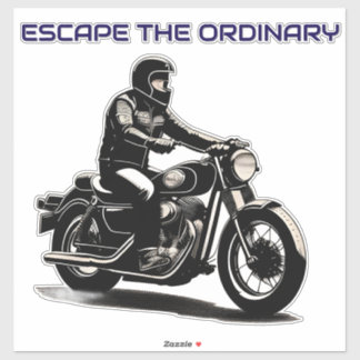 Motorradfahrer Klassisches Motorrad Aufkleber