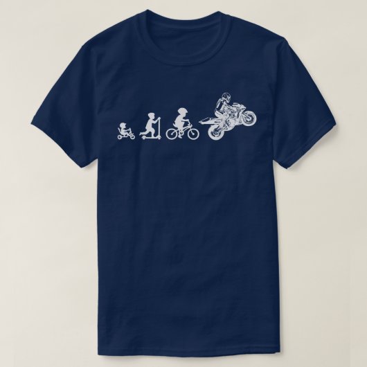 Motorradfahrer, lustiges Bikerdesign, Evolution T-Shirt (Design vorne)