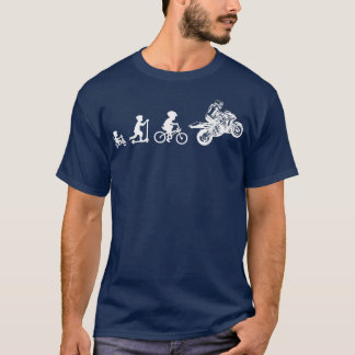 Motorradfahrer, lustiges Bikerdesign, Evolution T-Shirt