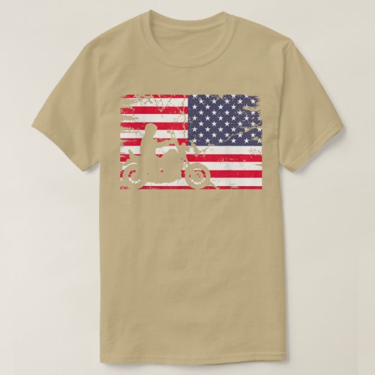 Motorradfahrer mit amerikanischer Flagge180 T-Shirt (Design vorne)