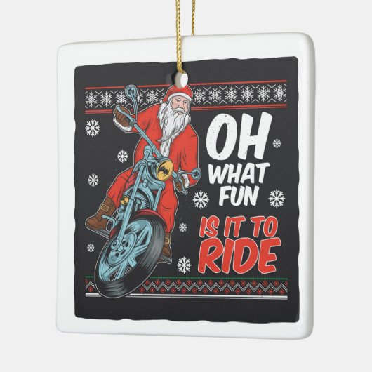 Motorradfahrer mit Angebot Keramikornament (Links)