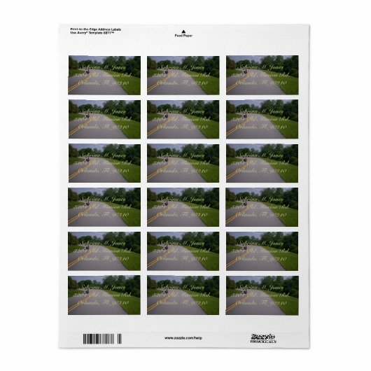 Motorradfahrer mit blauem Rücken Adressaufkleber (Vorne)