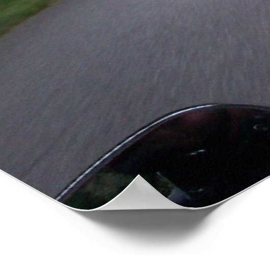 Motorradfahrer mit blauer Brücke 8 Poster (Ecke)