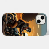 Motorradfahrer mit Skulptur Case-Mate iPhone Hülle (Rückseite (Horizontal))