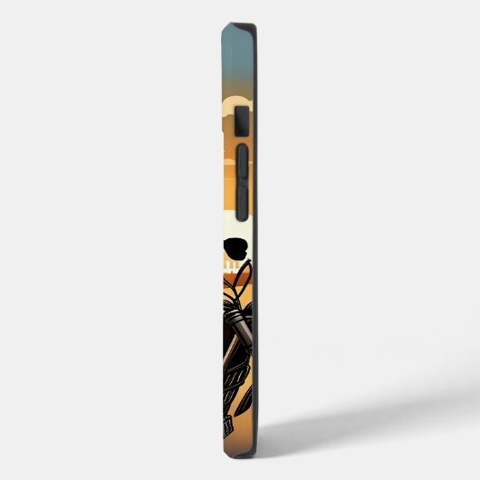 Motorradfahrer mit Skulptur Case-Mate iPhone Hülle (Rückseite / Links)