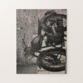 Motorradfahrer Motorrad Puzzle (Vertikal)