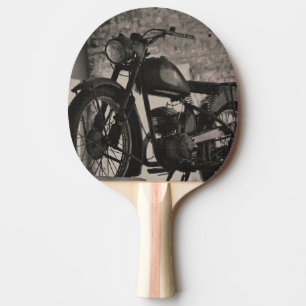 Motorradfahrer Motorrad Tischtennis Schläger