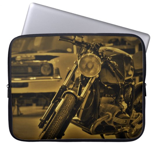 Motorradfahrer - Notebook-Sieb Laptopschutzhülle (Vorderseite)