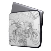 Motorradfahrer - Notebook-Sieb Laptopschutzhülle (Vorderseite Links)