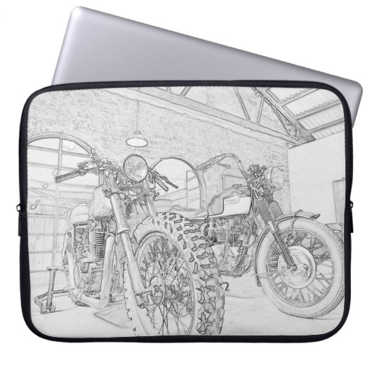 Motorradfahrer - Notebook-Sieb Laptopschutzhülle (Vorderseite)