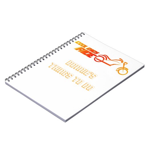 Motorradfahrer Notizblock. Notizblock (Linke Seite)