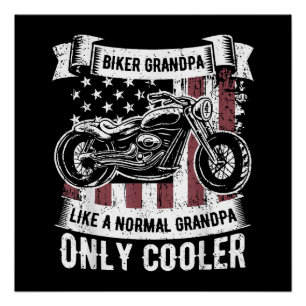 Motorradfahrer Opa Motorrad Motorradliebhaber R Poster