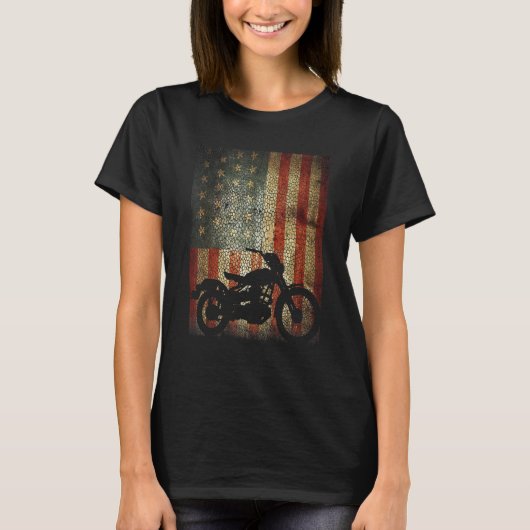 Motorradfahrer - Patriotische Grunge T-Shirt (Vorderseite)