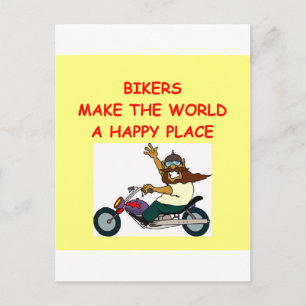 Motorradfahrer Postkarte