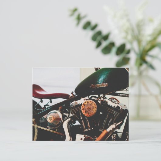 Motorradfahrer Postkarte (Stehend Vorderseite)