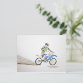 Motorradfahrer Postkarte (Stehend Vorderseite)