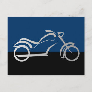 Motorradfahrer Postkarte