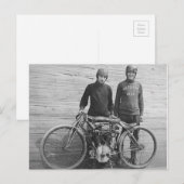 Motorradfahrer-Postkarte von 1930 Postkarte (Vorne/Hinten)