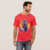 Motorradfahrer-Racing Dynamische Illustration T-Shirt (Vorne ganz)