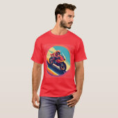 Motorradfahrer-Racing Dynamische Illustration T-Shirt (Vorne ganz)