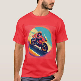 Motorradfahrer-Racing Dynamische Illustration T-Shirt