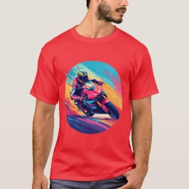 Motorradfahrer-Racing Dynamische Illustration T-Shirt
