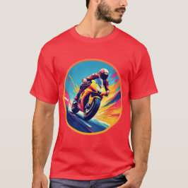 Motorradfahrer-Racing Dynamische Illustration T-Shirt