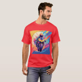 Motorradfahrer-Racing Dynamische Illustration T-Shirt (Vorne ganz)