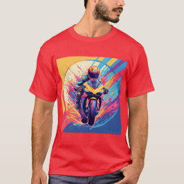 Motorradfahrer-Racing Dynamische Illustration T-Shirt
