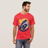 Motorradfahrer-Racing Dynamische Illustration T-Shirt (Vorne ganz)