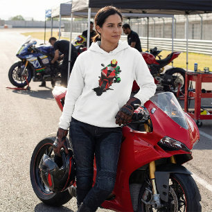Motorradfahrer Reiten Red Sportbike Hoodie
