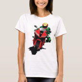 Motorradfahrer Reiten Red Sportbike T-Shirt (Vorderseite)