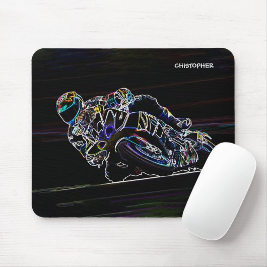 Motorradfahrer-Rennskizze Mousepad (Mit Mouse)