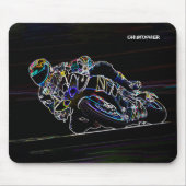 Motorradfahrer-Rennskizze Mousepad (Vorne)