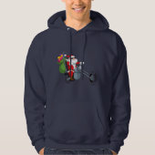 Motorradfahrer santa claus mens hoody Sweatshirt (Vorderseite)