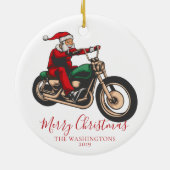 Motorradfahrer Santa Keramik Ornament (Hinten)
