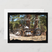 Motorradfahrer Save the Date Postkarte (Vorne/Hinten)