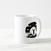 Motorradfahrer-Silhouette-Tasse Kaffeetasse (VorderseiteRechts)