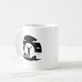 Motorradfahrer-Silhouette-Tasse Kaffeetasse (Vorderseite Links)