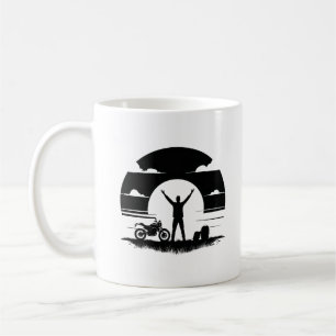 Motorradfahrer-Silhouette-Tasse Kaffeetasse