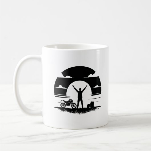 Motorradfahrer-Silhouette-Tasse Kaffeetasse (Links)