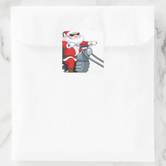 Motorradfahrer-Sonderschule Quadratischer Aufkleber (Tasche)