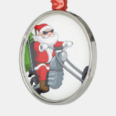 Motorradfahrer-Sonderschule Silbernes Ornament (Links)