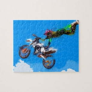 Motorradfahrer-Sprung Puzzle